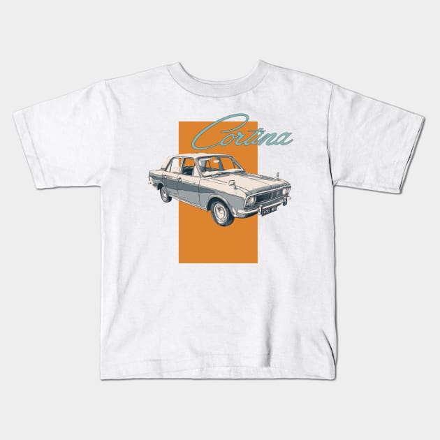 Ford Cortina Kids T-Shirt by Joshessel